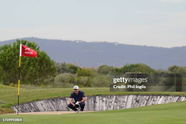 Vanslow Phillips of England in action during Day Two of the Sergio Melpignano Senior Italian Open at San Domenico Golf on October 27, 2023 in...