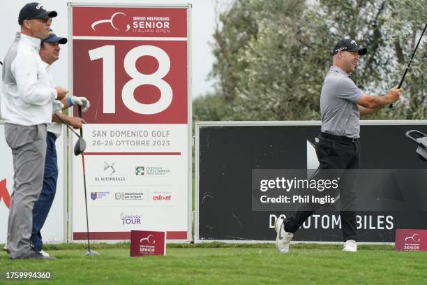 Robert Coles of England in action during Day Two of the Sergio Melpignano Senior Italian Open at San Domenico Golf on October 27, 2023 in Savelletri,...