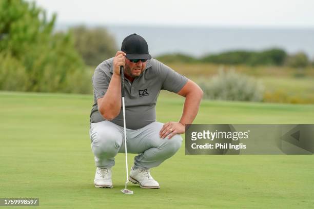 Michael Jonzon of Sweden in action during Day Two of the Sergio Melpignano Senior Italian Open at San Domenico Golf on October 27, 2023 in...