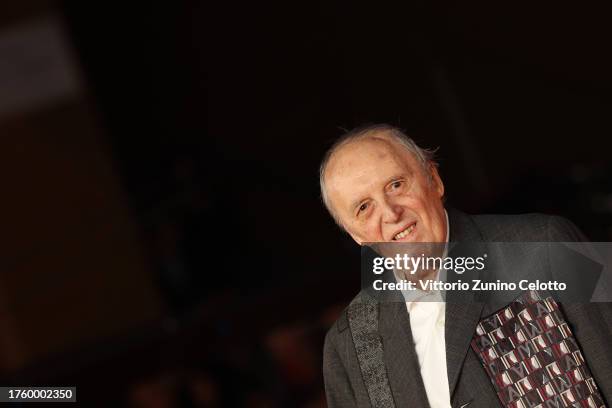 Dario Argento attends a red carpet for the movie "CVLT" during the 18th Rome Film Festival at Auditorium Parco Della Musica on October 27, 2023 in...