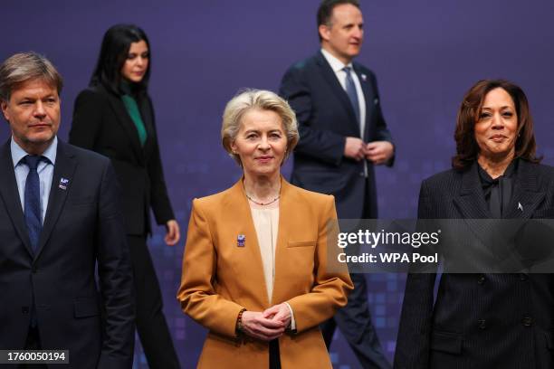 German Economy and Climate Minister Robert Habeck, President of the European Commission Ursula von der Leyen and U.S. Vice President Kamala Harris...