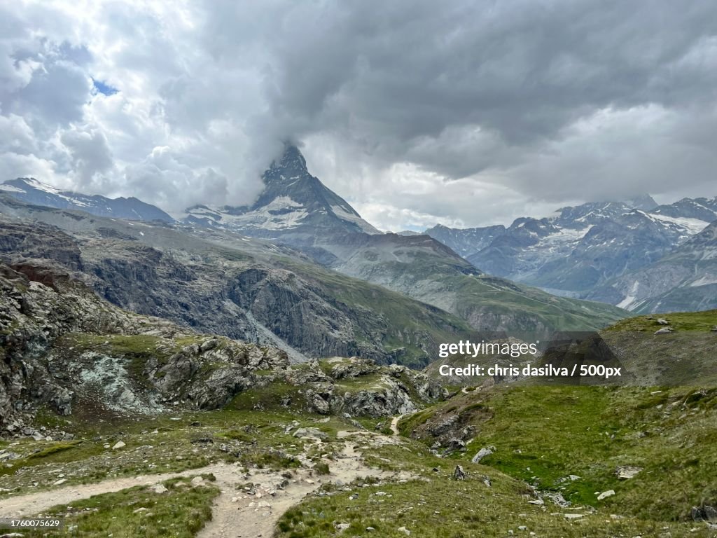 Scenic view of mountains against sky,Zermatt,Switzerland