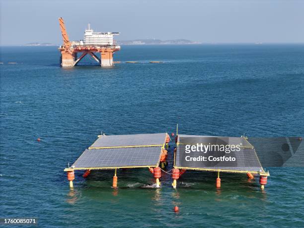 Semi-submersible offshore floating photovoltaic power generation platform and "Mirage" offshore photovoltaic demonstration base for performance...