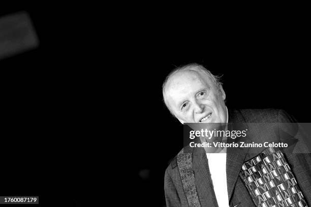 Dario Argento attends a red carpet for the movie "CVLT" during the 18th Rome Film Festival at Auditorium Parco Della Musica on October 27, 2023 in...