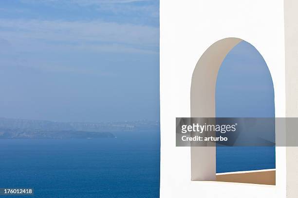 windows to the blue ocean - mediterranean sea 個照片及圖片檔
