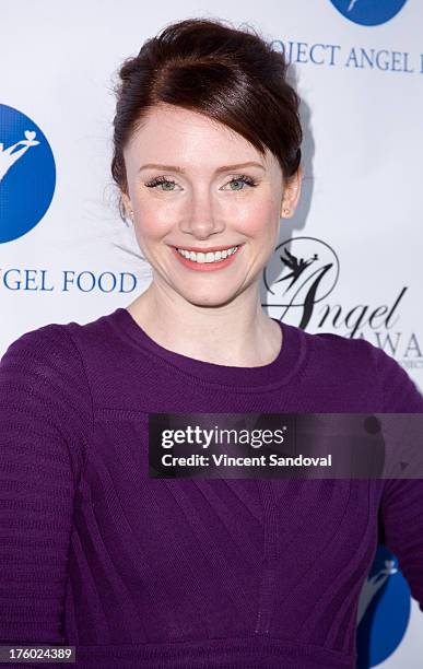 Actress Bryce Dallas Howard attends Project Angel Food's annual summer soiree Angel Awards 2013 honoring Jane Lynch at Project Angel Food on August...