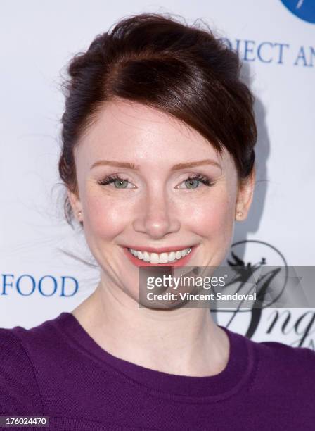 Actress Bryce Dallas Howard attends Project Angel Food's annual summer soiree Angel Awards 2013 honoring Jane Lynch at Project Angel Food on August...