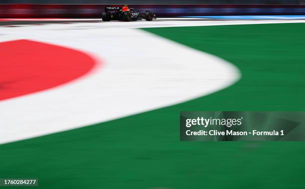 Sergio Perez of Mexico driving the Oracle Red Bull Racing RB19 on track during practice ahead of the F1 Grand Prix of Mexico at Autodromo Hermanos...