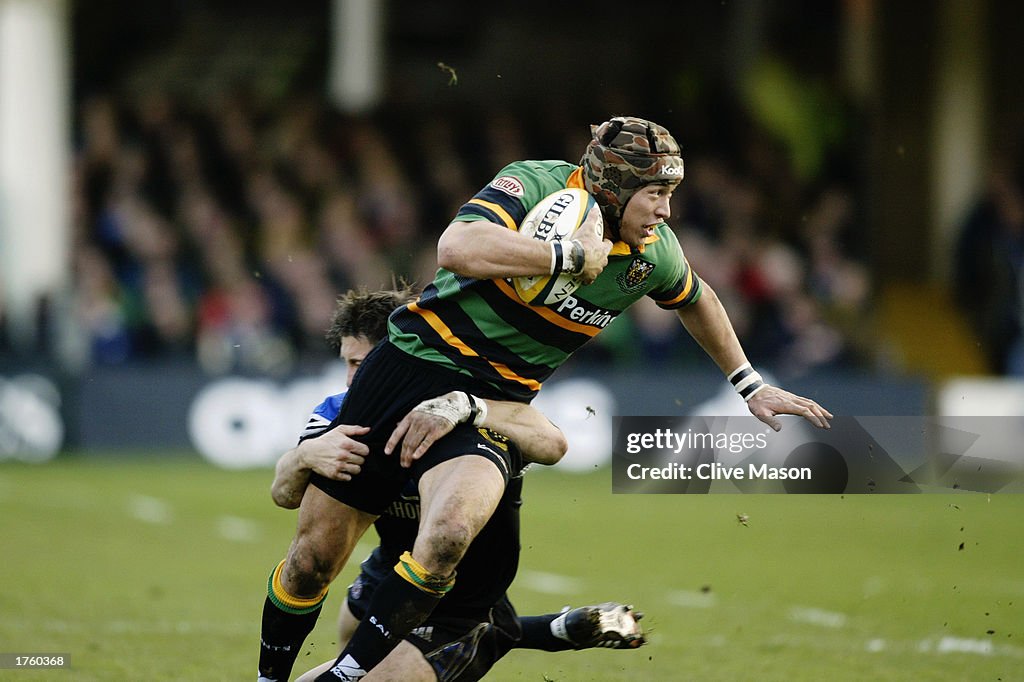 Bruce Reihana of Northampton is tackled