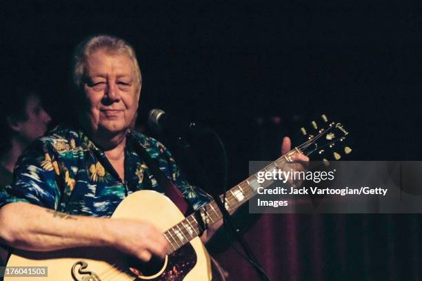 Country music singer, songwriter, and producer Cowboy Jack Clement, born Jack Henderson Clement, , performs at Joe's Pub, New York, New York, April...