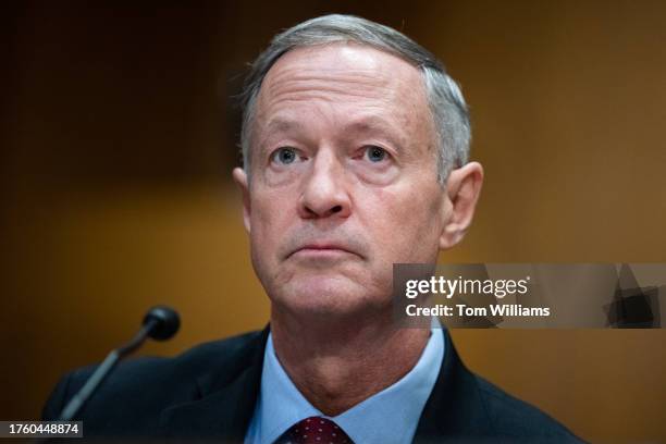 Martin O'Malley, nominee to be commissioner of the Social Security Administration, testifies during his Senate Finance Committee confirmation hearing...