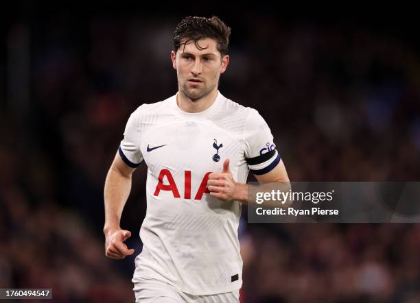 Ben Davies of Tottenham Hotspur looks on Premier League match between Crystal Palace and Tottenham Hotspur at Selhurst Park on October 27, 2023 in...