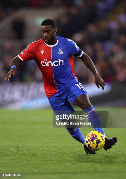 Jeffrey Schlupp of Crystal Palace controls the ball during the Premier League match between Crystal Palace and Tottenham Hotspur at Selhurst Park on...