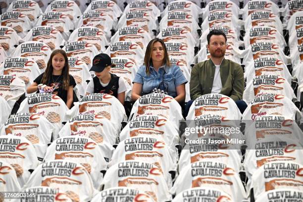 Fans wait for the game to start between the Cleveland Cavaliers and the Oklahoma City Thunder at Rocket Mortgage Fieldhouse on October 27, 2023 in...