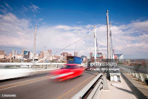 nelson mandela bridge in braamfontein, johannesburg, gauteng province, south africa - nelson mandela bridge stock pictures, royalty-free photos & images