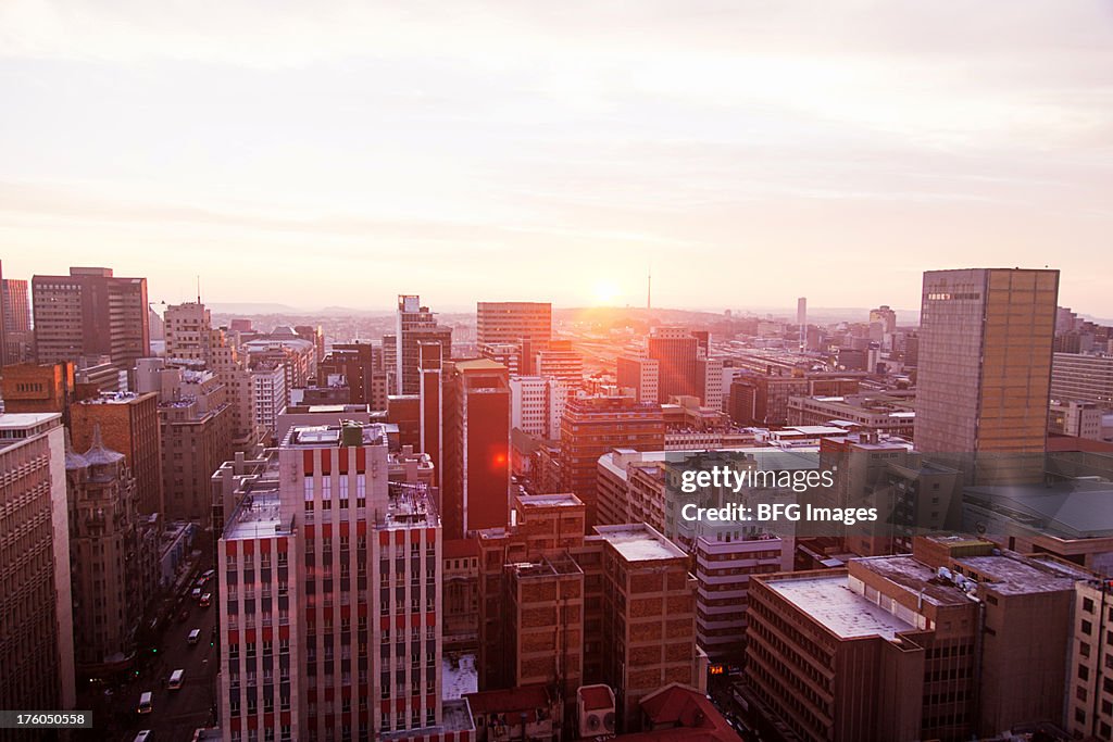 Skyline of Johannesburg City center, Johannesburg, Gauteng Province, South Africa