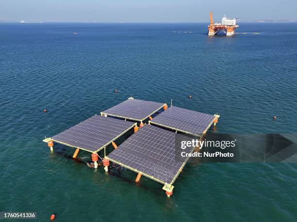 Semi-submersible offshore floating photovoltaic power generation platform and ''Mirage'' offshore photovoltaic demonstration base for performance...