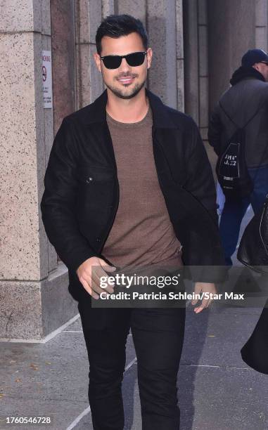 Taylor Lautner is seen on November 2, 2023 in New York City.