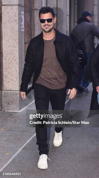 Taylor Lautner is seen on November 2, 2023 in New York City.