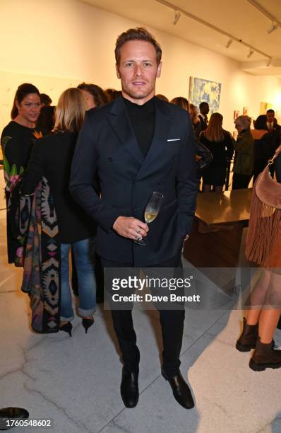Sam Heughan attends The Rake XV anniversary party at Claridge's ArtSpace on November 2, 2023 in London, England.