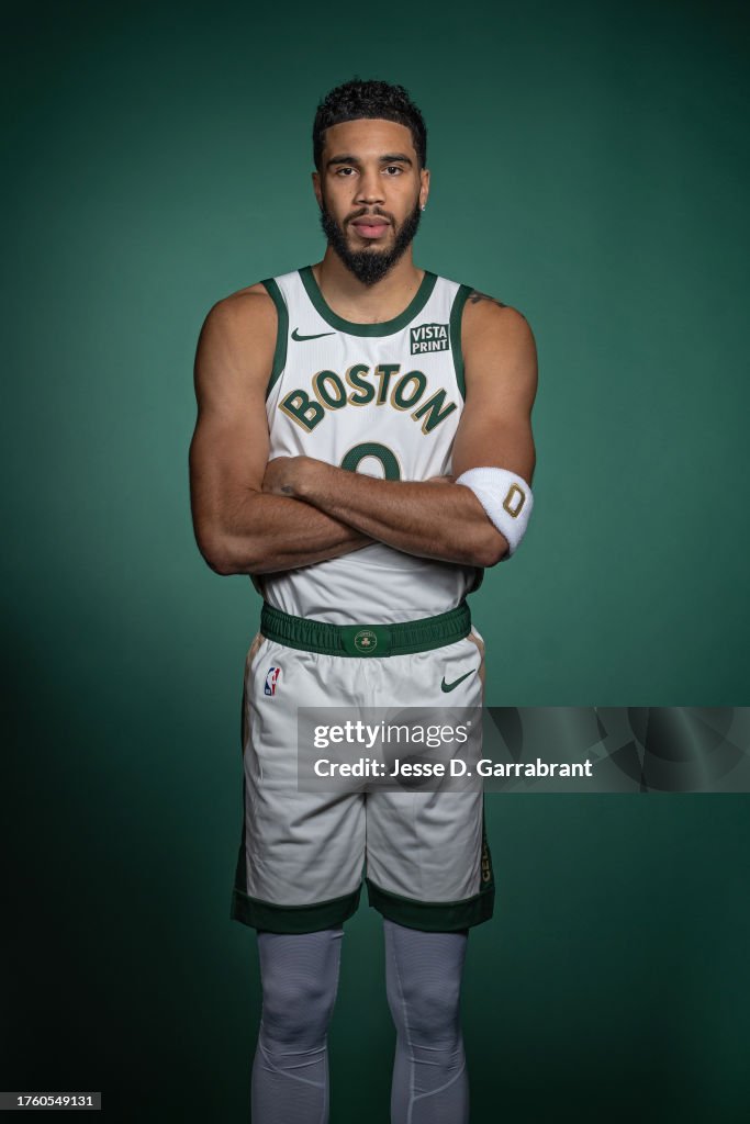 Jayson Jayson Tatum of the Boston Celtics poses for a portrait during the ...