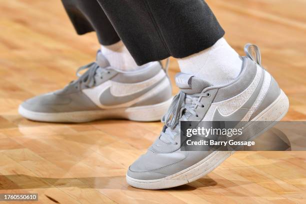 The sneakers worn by Devin Booker of the Phoenix Suns before the game against the San Antonio Spurs on November 2, 2023 at Footprint Center in...