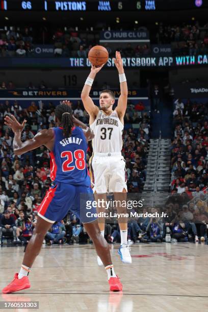 Matt Ryan of the New Orleans Pelicans against the Detroit Pistons on November 2, 2023 at the Smoothie King Center in New Orleans, Louisiana. NOTE TO...