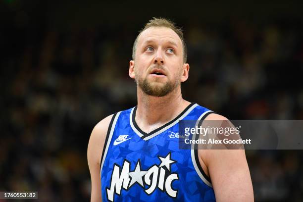Joe Ingles of the Orlando Magic in action during the second half of a game against the Utah Jazz at Delta Center on November 02, 2023 in Salt Lake...