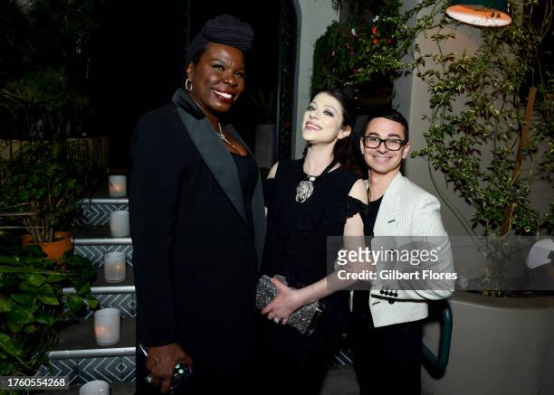 Leslie Jones, Michelle Trachtenberg and Christian Siriano at the 15 Years of Siriano Party at Nic's On Beverly on November 2, 2023 in Los Angeles,...
