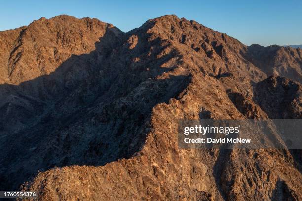 In an aerial view, native endangered desert bighorn sheep habitat is seen above the PGA West golf resort which where there is a lack of completed...