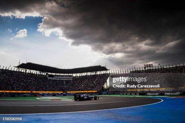 Yuki Tsunoda of Japan driving the Scuderia AlphaTauri AT04 on track during practice ahead of the F1 Grand Prix of Mexico at Autodromo Hermanos...