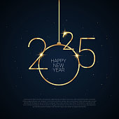 2025 Happy New Year Background Design.