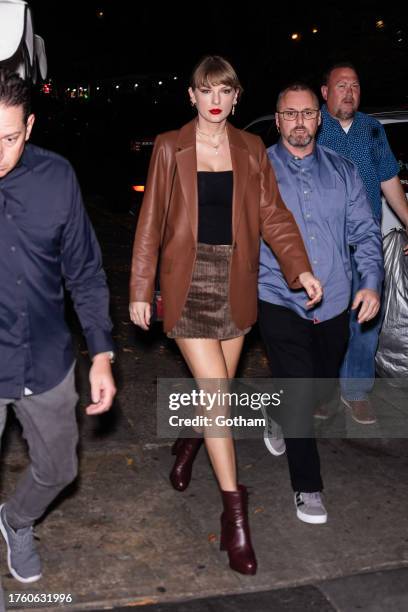 Taylor Swift is seen in the West Village on October 27, 2023 in New York City.