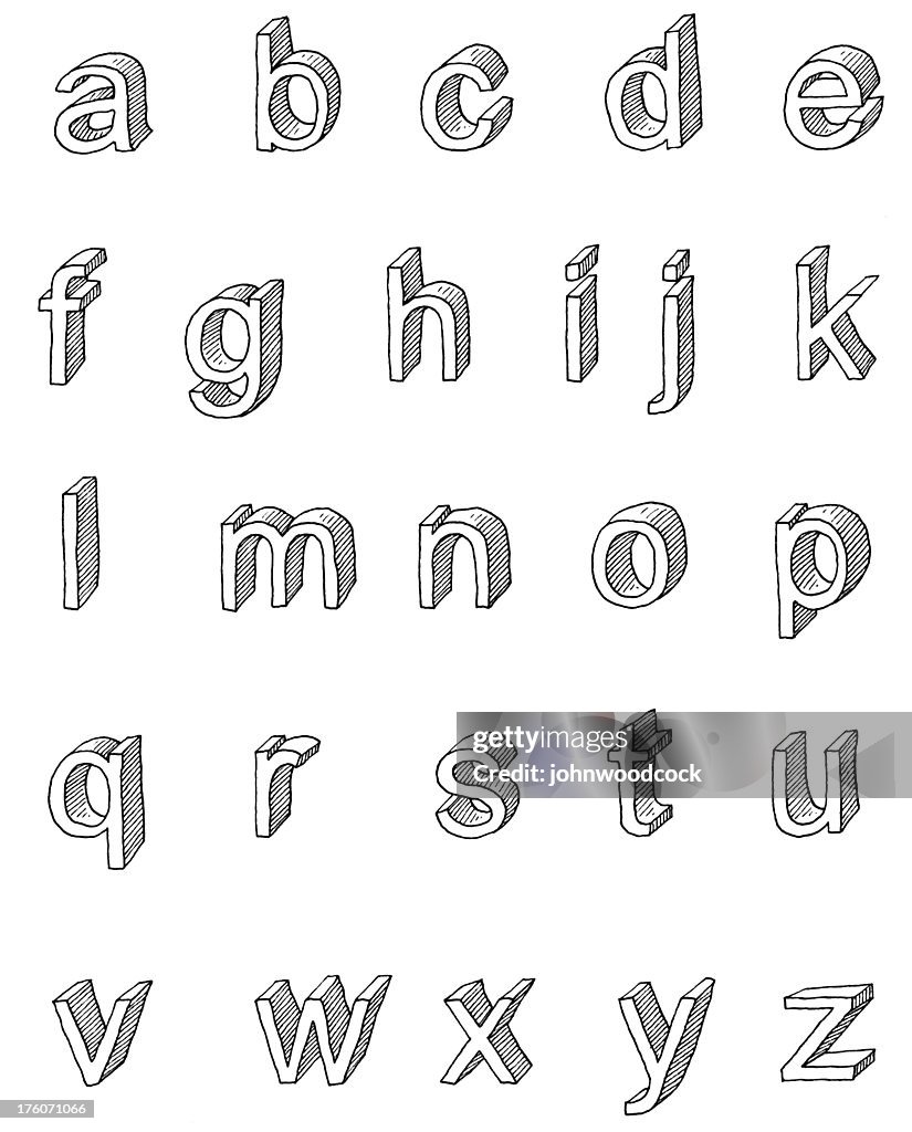 Lower case san serif shaded