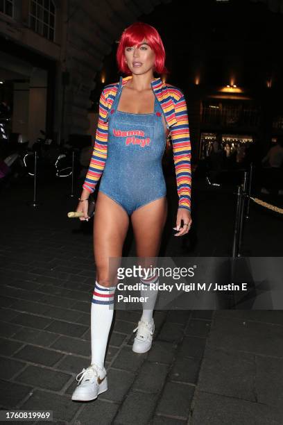 Arabella Chi seen attending Hallowzeem Party at Gaucho to celebrate Halloween 2023 on October 27, 2023 in London, England.