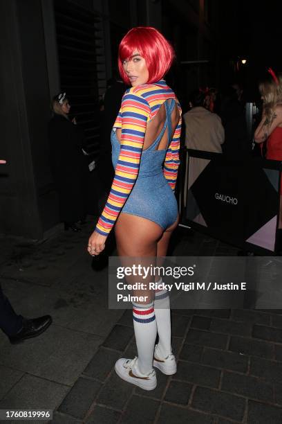 Arabella Chi seen attending Hallowzeem Party at Gaucho to celebrate Halloween 2023 on October 27, 2023 in London, England.