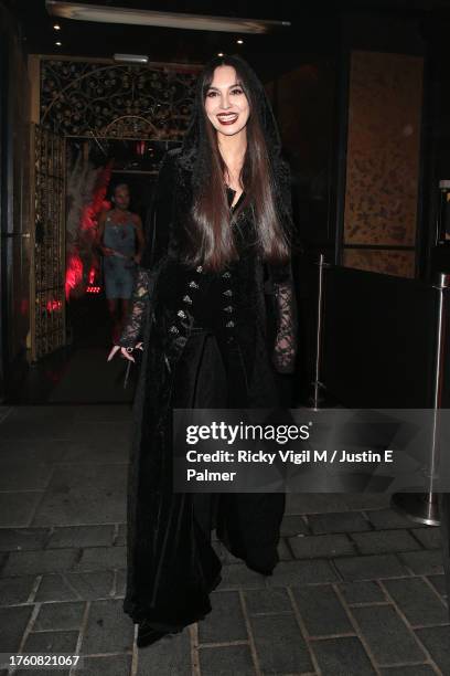 Zara Martin seen attending Hallowzeem Party at Gaucho to celebrate Halloween 2023 on October 27, 2023 in London, England.