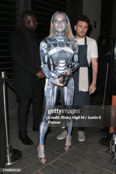 Siân Welby seen attending Hallowzeem Party at Gaucho to celebrate Halloween 2023 on October 27, 2023 in London, England.