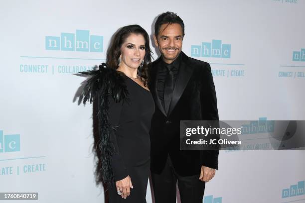 Alessandra Rosaldo and Eugenio Derbez attend the 2023 NHMC Impact Awards Gala at Vibiana on October 27, 2023 in Los Angeles, California.
