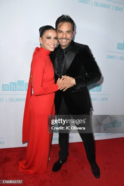 Eva Longoria and Eugenio Derbez attend the 2023 NHMC Impact Awards Gala at Vibiana on October 27, 2023 in Los Angeles, California.