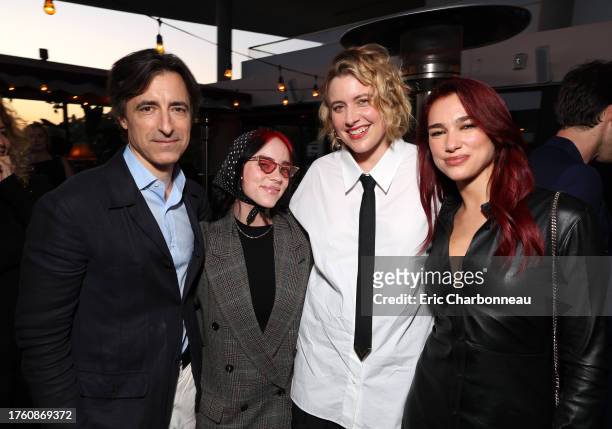 Noah Baumbach, Billie Eilish, Greta Gerwig and Dua Lipa attend the Cocktail Reception Celebrating Greta Gerwig as AFI Guest Artistic Director at...