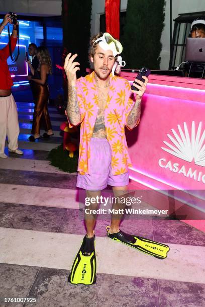 Justin Bieber attends the Annual Casamigos Halloween Party on October 27, 2023 in Los Angeles, California.