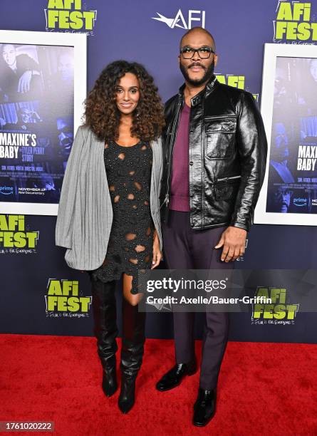 Gelila Bekele and Tyler Perry attend the 2023 AFI Fest - Centerpiece Screening of "Maxine's Baby: The Tyler Perry Story" at TCL Chinese Theatre on...