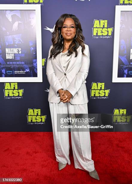 Oprah Winfrey attends the 2023 AFI Fest - Centerpiece Screening of "Maxine's Baby: The Tyler Perry Story" at TCL Chinese Theatre on October 27, 2023...