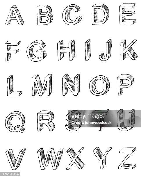 shaded san serif capitals. - letter l stock illustrations