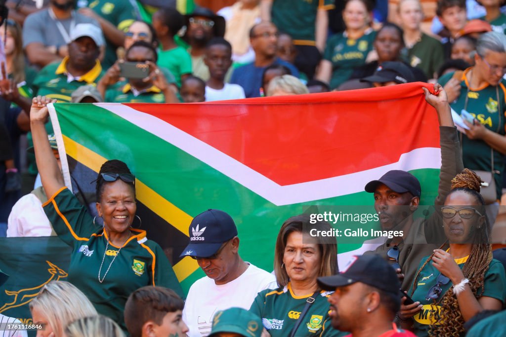 The fans during the Springboks Rugby World Cup Trophy Tour at FNB ...