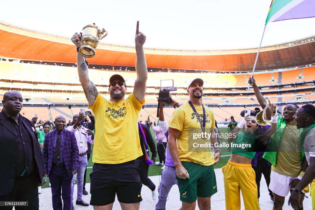 Springboks team during the Springbokss Rugby World Cup Trophy Tour at ...