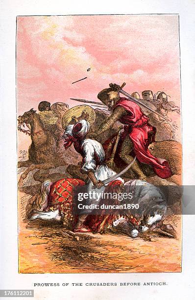 der crusaders, bevor die antioch-schlacht - the crusades stock-grafiken, -clipart, -cartoons und -symbole