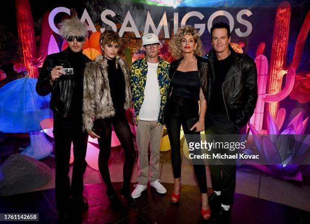 Austin Butler, Kaia Gerber, Presley Gerber, Cindy Crawford, and Rande Gerber attend their Annual Casamigos Halloween Party on October 27, 2023 in Los...