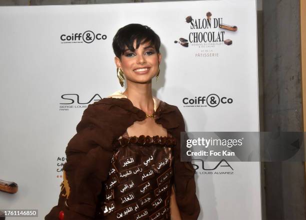 Eve Gilles attends "Salon Du Chocolat 2023 - Chocolate Fair" 28th Edition to benefit to Mécénat Chirurgie Cardiaque at Parc des Expositions De La...